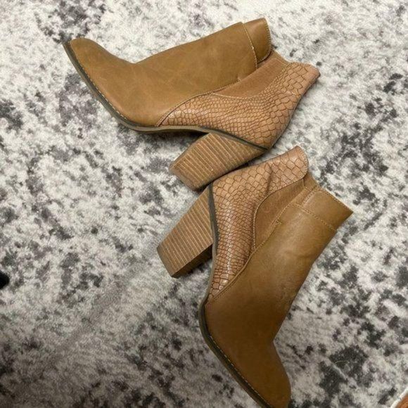Cato Brown Heeled Booties - Picture 5 of 7
